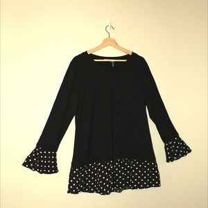 Elesol Womens Casual Tunic Tops Bell Sleeve Ruffle